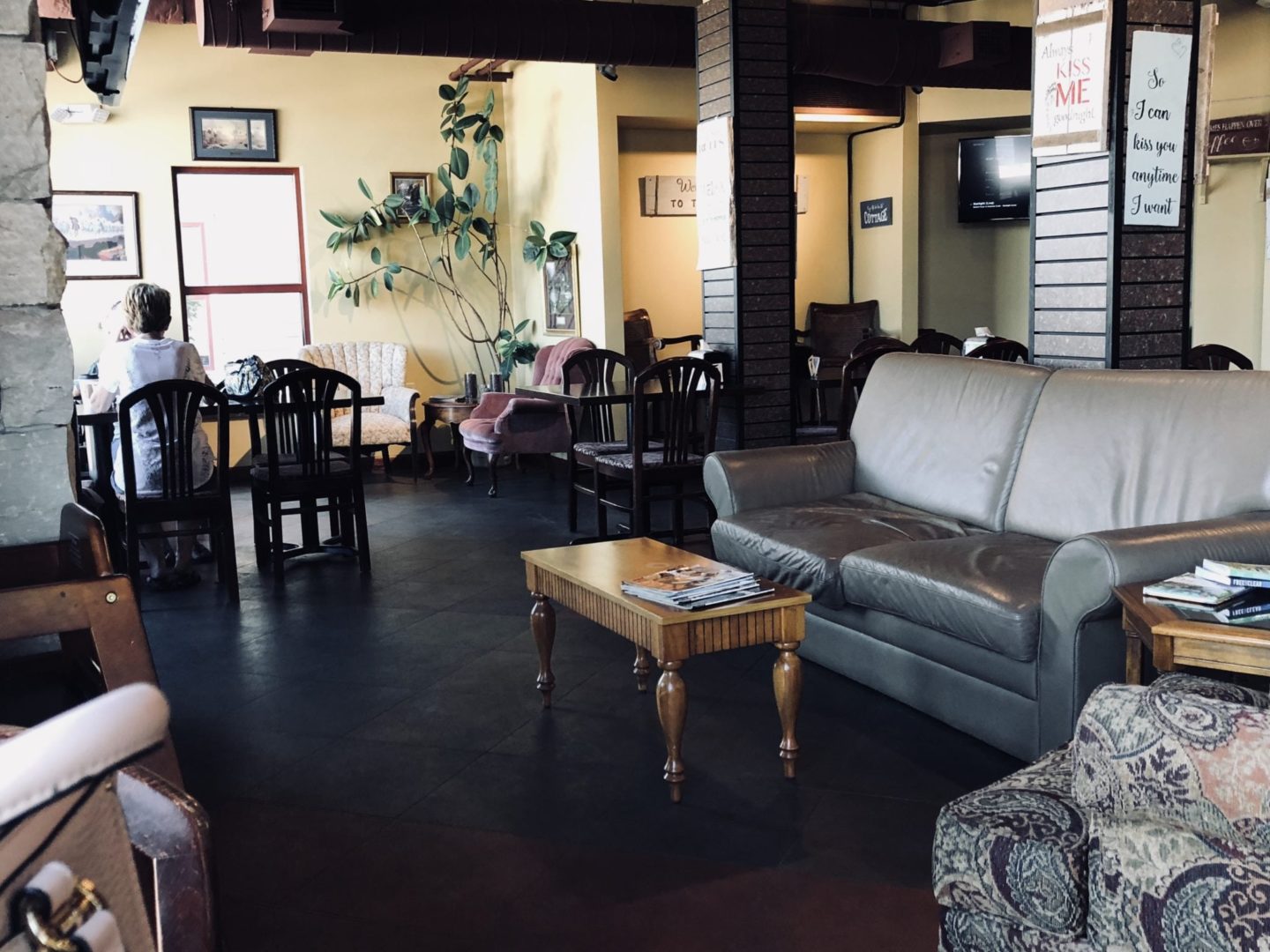 Inside Paradigm Coffee and Music's building